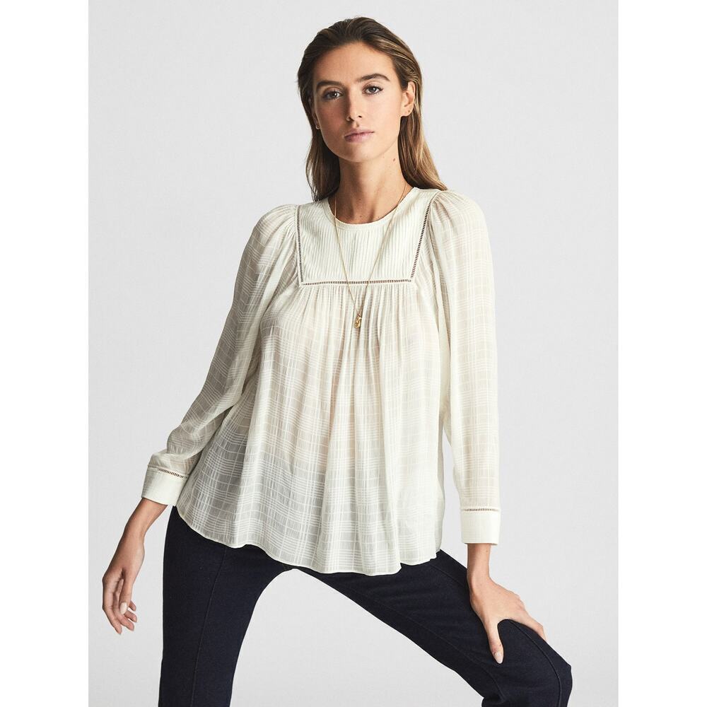 Reiss Marcia Ladder Interest Blouse White Size 6